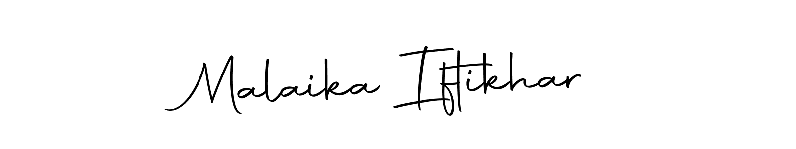 You should practise on your own different ways (Autography-DOLnW) to write your name (Malaika Iftikhar) in signature. don't let someone else do it for you. Malaika Iftikhar signature style 10 images and pictures png