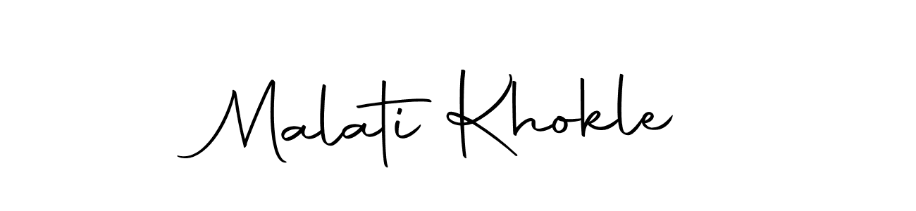 How to make Malati Khokle name signature. Use Autography-DOLnW style for creating short signs online. This is the latest handwritten sign. Malati Khokle signature style 10 images and pictures png