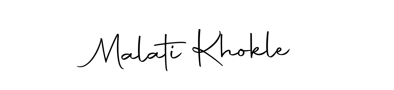 How to make Malati Khokle name signature. Use Autography-DOLnW style for creating short signs online. This is the latest handwritten sign. Malati Khokle signature style 10 images and pictures png