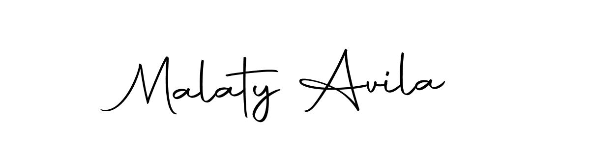 Create a beautiful signature design for name Malaty Avila. With this signature (Autography-DOLnW) fonts, you can make a handwritten signature for free. Malaty Avila signature style 10 images and pictures png