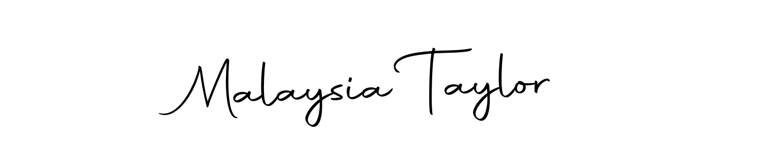 How to make Malaysia Taylor name signature. Use Autography-DOLnW style for creating short signs online. This is the latest handwritten sign. Malaysia Taylor signature style 10 images and pictures png