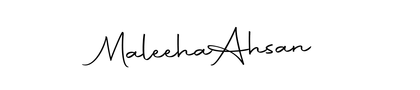 Create a beautiful signature design for name Maleeha  Ahsan. With this signature (Autography-DOLnW) fonts, you can make a handwritten signature for free. Maleeha  Ahsan signature style 10 images and pictures png