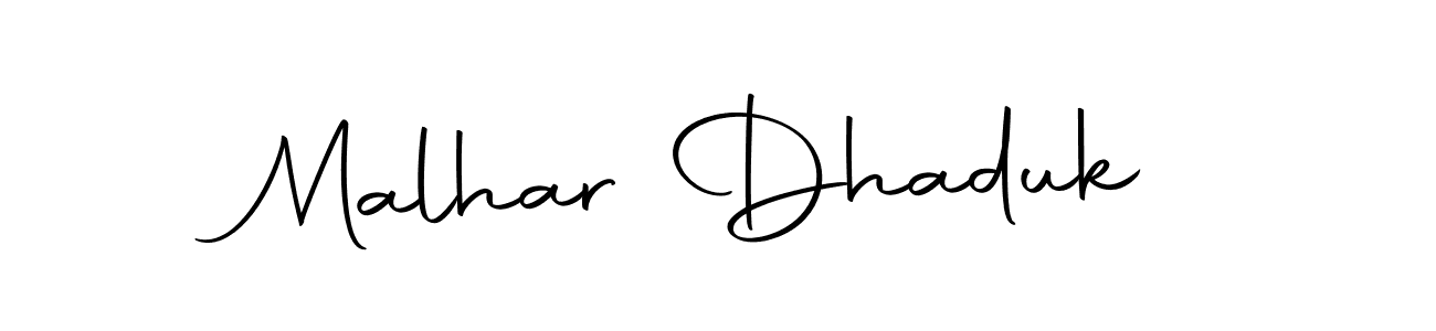 How to make Malhar Dhaduk signature? Autography-DOLnW is a professional autograph style. Create handwritten signature for Malhar Dhaduk name. Malhar Dhaduk signature style 10 images and pictures png