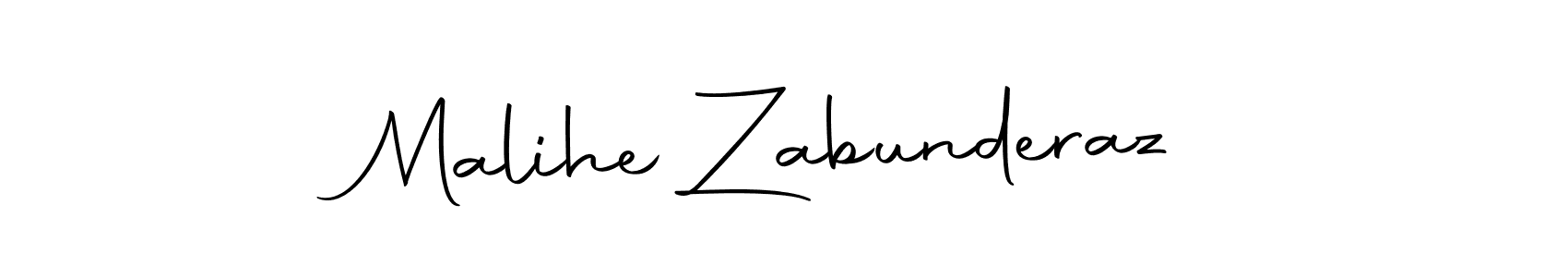 Create a beautiful signature design for name Malihe Zabunderaz. With this signature (Autography-DOLnW) fonts, you can make a handwritten signature for free. Malihe Zabunderaz signature style 10 images and pictures png