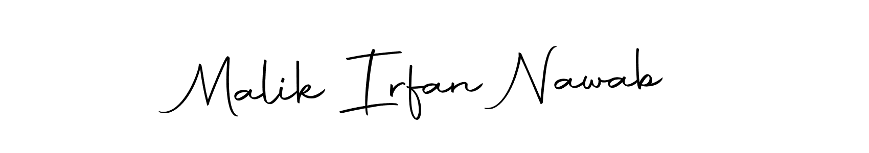 How to make Malik Irfan Nawab name signature. Use Autography-DOLnW style for creating short signs online. This is the latest handwritten sign. Malik Irfan Nawab signature style 10 images and pictures png