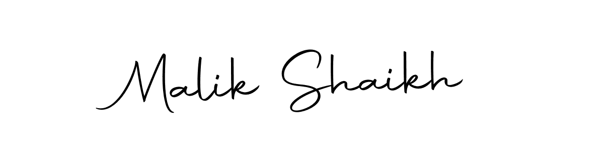 Design your own signature with our free online signature maker. With this signature software, you can create a handwritten (Autography-DOLnW) signature for name Malik Shaikh. Malik Shaikh signature style 10 images and pictures png