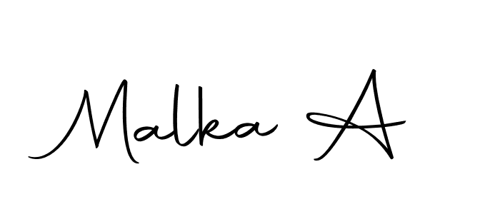 Create a beautiful signature design for name Malka A. With this signature (Autography-DOLnW) fonts, you can make a handwritten signature for free. Malka A signature style 10 images and pictures png