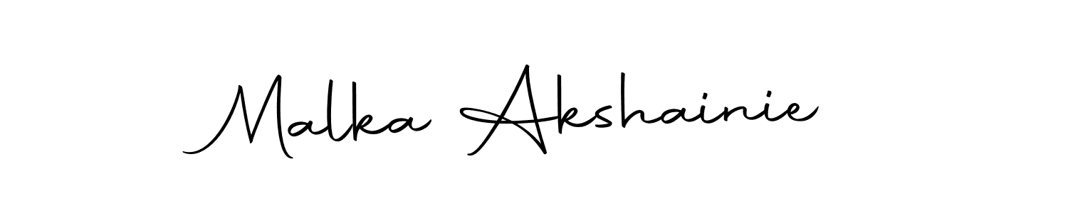 How to make Malka Akshainie name signature. Use Autography-DOLnW style for creating short signs online. This is the latest handwritten sign. Malka Akshainie signature style 10 images and pictures png