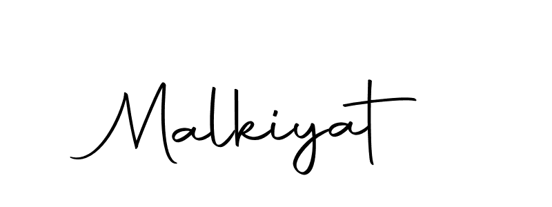 Make a beautiful signature design for name Malkiyat. With this signature (Autography-DOLnW) style, you can create a handwritten signature for free. Malkiyat signature style 10 images and pictures png