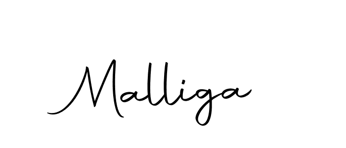 Use a signature maker to create a handwritten signature online. With this signature software, you can design (Autography-DOLnW) your own signature for name Malliga. Malliga signature style 10 images and pictures png