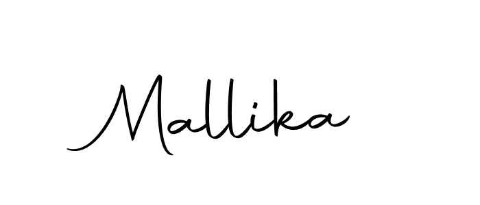 Create a beautiful signature design for name Mallika. With this signature (Autography-DOLnW) fonts, you can make a handwritten signature for free. Mallika signature style 10 images and pictures png