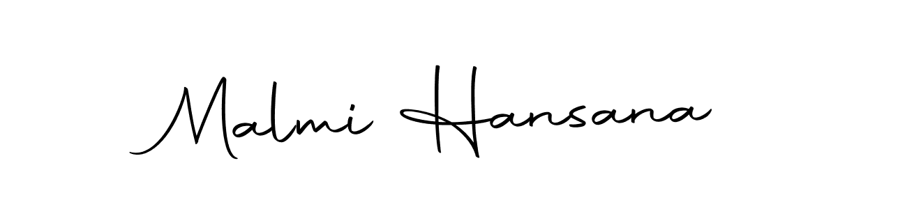 Create a beautiful signature design for name Malmi Hansana. With this signature (Autography-DOLnW) fonts, you can make a handwritten signature for free. Malmi Hansana signature style 10 images and pictures png