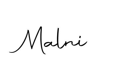 Design your own signature with our free online signature maker. With this signature software, you can create a handwritten (Autography-DOLnW) signature for name Malni. Malni signature style 10 images and pictures png