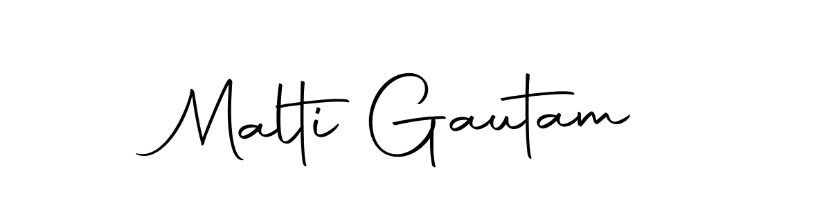 You can use this online signature creator to create a handwritten signature for the name Malti Gautam. This is the best online autograph maker. Malti Gautam signature style 10 images and pictures png