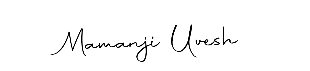 You should practise on your own different ways (Autography-DOLnW) to write your name (Mamanji Uvesh) in signature. don't let someone else do it for you. Mamanji Uvesh signature style 10 images and pictures png
