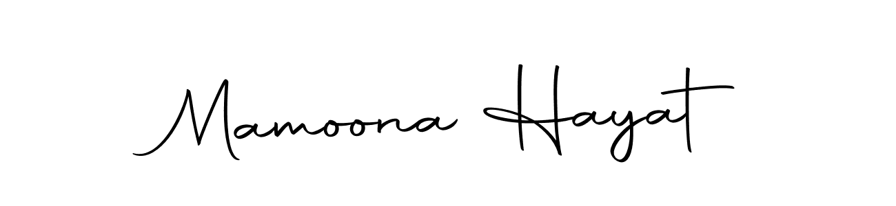 How to make Mamoona Hayat name signature. Use Autography-DOLnW style for creating short signs online. This is the latest handwritten sign. Mamoona Hayat signature style 10 images and pictures png