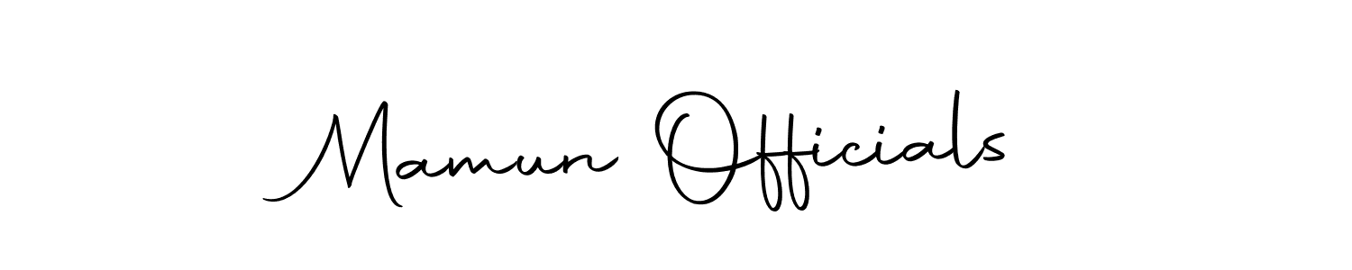 How to make Mamun Officials name signature. Use Autography-DOLnW style for creating short signs online. This is the latest handwritten sign. Mamun Officials signature style 10 images and pictures png