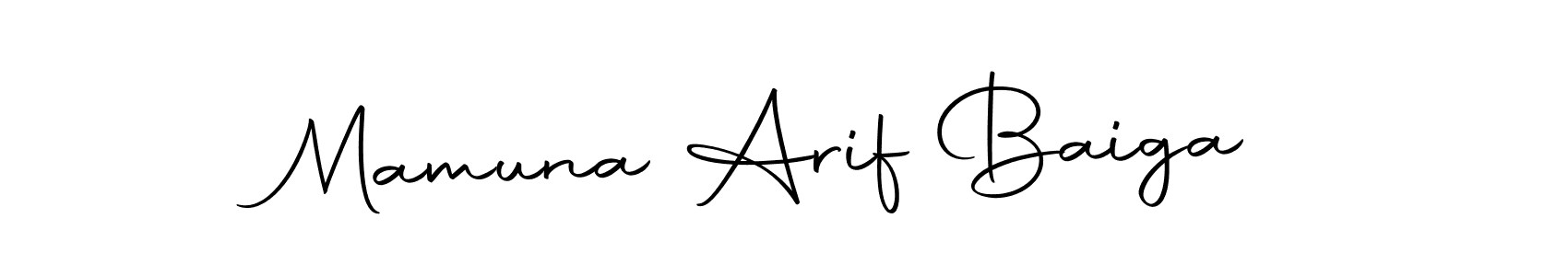 Design your own signature with our free online signature maker. With this signature software, you can create a handwritten (Autography-DOLnW) signature for name Mamuna Arif Baiga. Mamuna Arif Baiga signature style 10 images and pictures png
