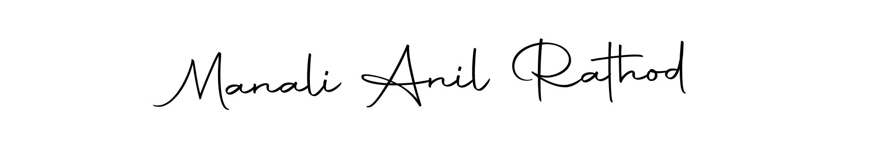 Create a beautiful signature design for name Manali Anil Rathod. With this signature (Autography-DOLnW) fonts, you can make a handwritten signature for free. Manali Anil Rathod signature style 10 images and pictures png