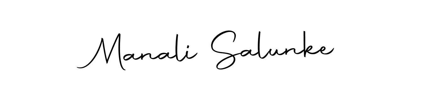 How to make Manali Salunke name signature. Use Autography-DOLnW style for creating short signs online. This is the latest handwritten sign. Manali Salunke signature style 10 images and pictures png