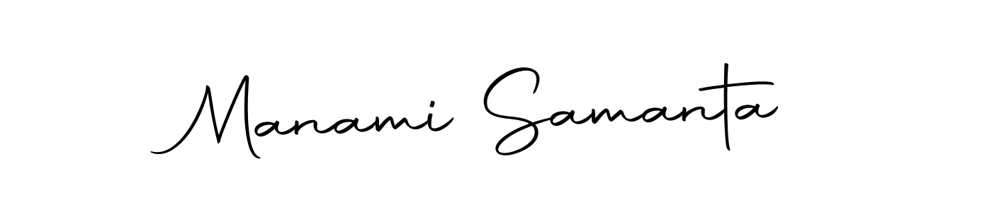 How to make Manami Samanta name signature. Use Autography-DOLnW style for creating short signs online. This is the latest handwritten sign. Manami Samanta signature style 10 images and pictures png