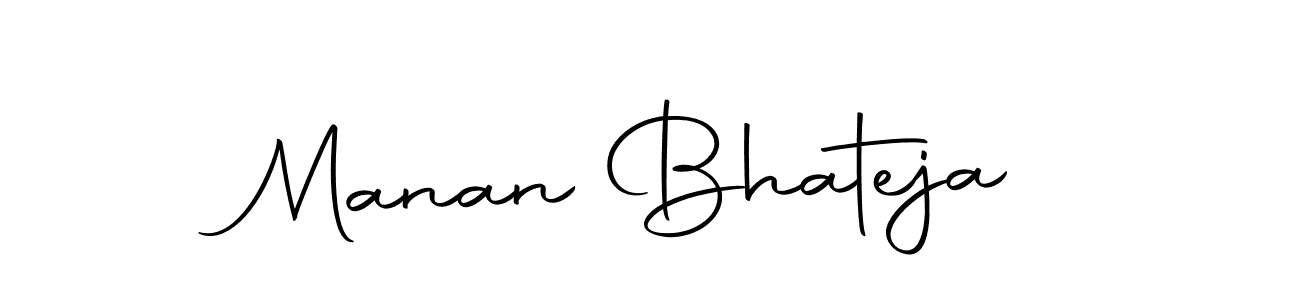 How to make Manan Bhateja name signature. Use Autography-DOLnW style for creating short signs online. This is the latest handwritten sign. Manan Bhateja signature style 10 images and pictures png