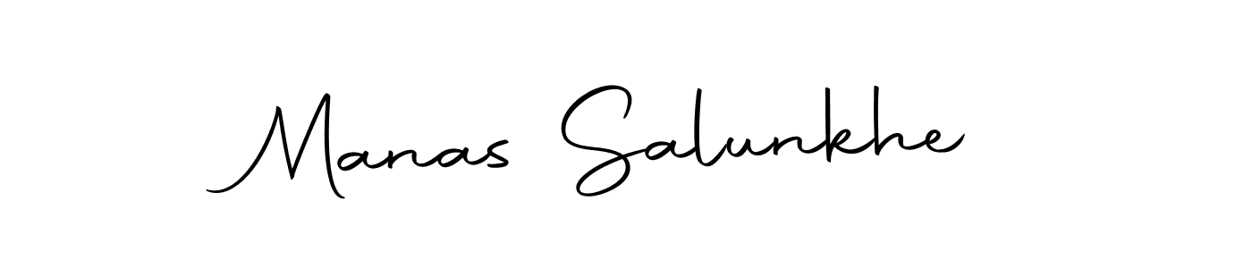 How to make Manas Salunkhe name signature. Use Autography-DOLnW style for creating short signs online. This is the latest handwritten sign. Manas Salunkhe signature style 10 images and pictures png