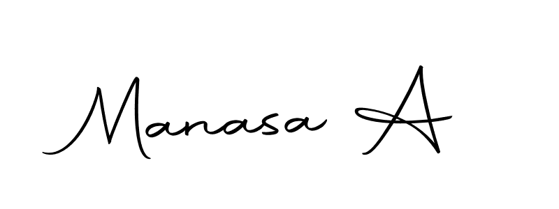 Design your own signature with our free online signature maker. With this signature software, you can create a handwritten (Autography-DOLnW) signature for name Manasa A. Manasa A signature style 10 images and pictures png