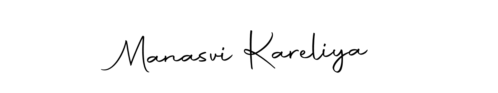 How to make Manasvi Kareliya name signature. Use Autography-DOLnW style for creating short signs online. This is the latest handwritten sign. Manasvi Kareliya signature style 10 images and pictures png