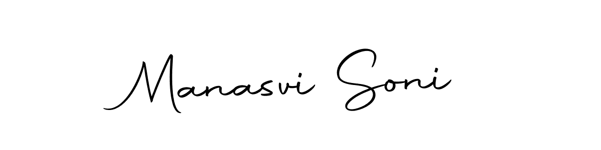 Create a beautiful signature design for name Manasvi Soni. With this signature (Autography-DOLnW) fonts, you can make a handwritten signature for free. Manasvi Soni signature style 10 images and pictures png