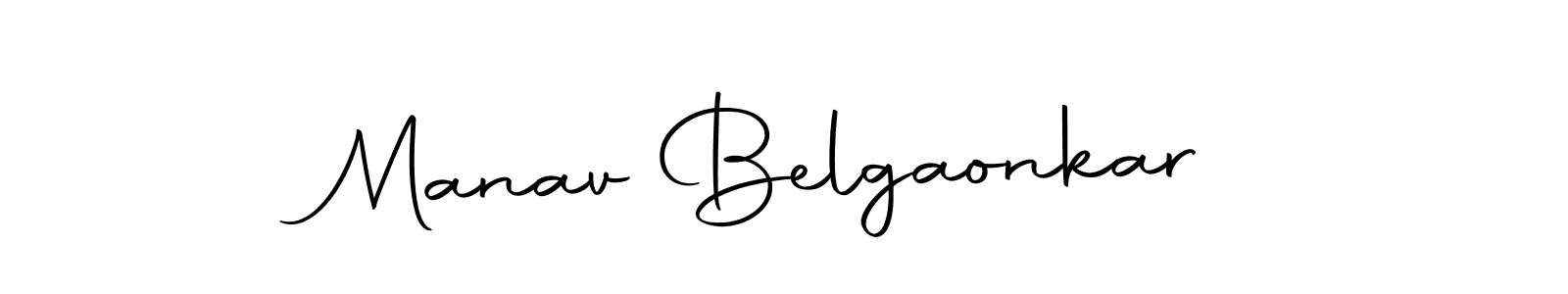 How to make Manav Belgaonkar name signature. Use Autography-DOLnW style for creating short signs online. This is the latest handwritten sign. Manav Belgaonkar signature style 10 images and pictures png