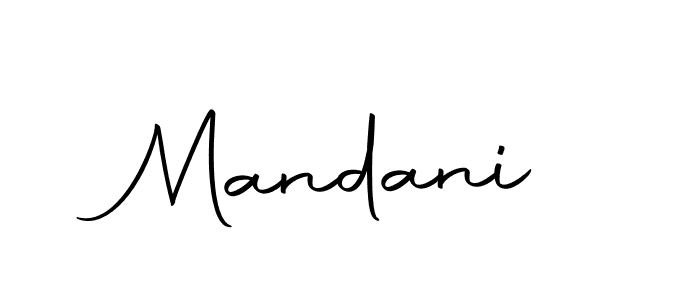 Use a signature maker to create a handwritten signature online. With this signature software, you can design (Autography-DOLnW) your own signature for name Mandani. Mandani signature style 10 images and pictures png