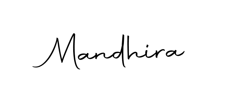 Make a beautiful signature design for name Mandhira. With this signature (Autography-DOLnW) style, you can create a handwritten signature for free. Mandhira signature style 10 images and pictures png