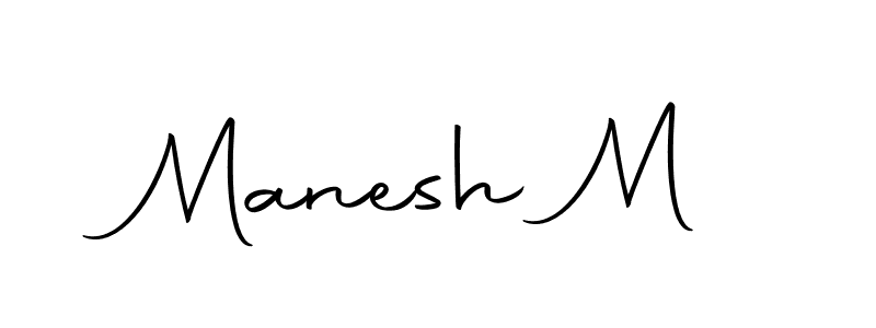 Design your own signature with our free online signature maker. With this signature software, you can create a handwritten (Autography-DOLnW) signature for name Manesh M. Manesh M signature style 10 images and pictures png