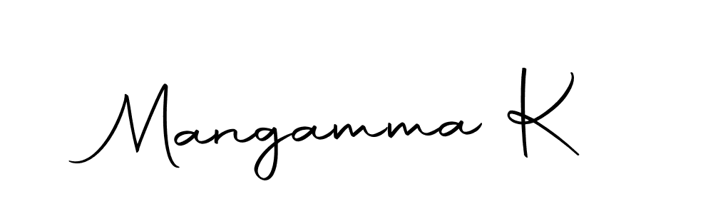 Design your own signature with our free online signature maker. With this signature software, you can create a handwritten (Autography-DOLnW) signature for name Mangamma K. Mangamma K signature style 10 images and pictures png