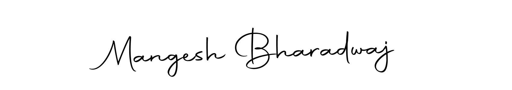 How to make Mangesh Bharadwaj name signature. Use Autography-DOLnW style for creating short signs online. This is the latest handwritten sign. Mangesh Bharadwaj signature style 10 images and pictures png