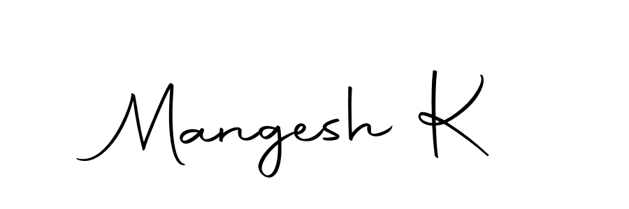 Use a signature maker to create a handwritten signature online. With this signature software, you can design (Autography-DOLnW) your own signature for name Mangesh K. Mangesh K signature style 10 images and pictures png