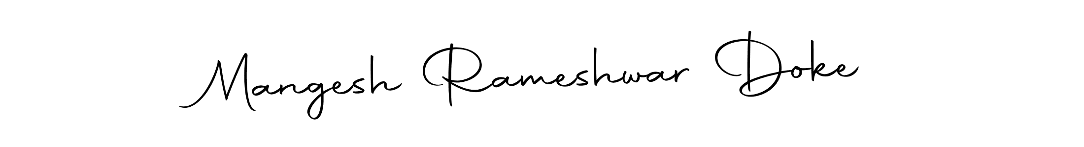 You can use this online signature creator to create a handwritten signature for the name Mangesh Rameshwar Doke. This is the best online autograph maker. Mangesh Rameshwar Doke signature style 10 images and pictures png