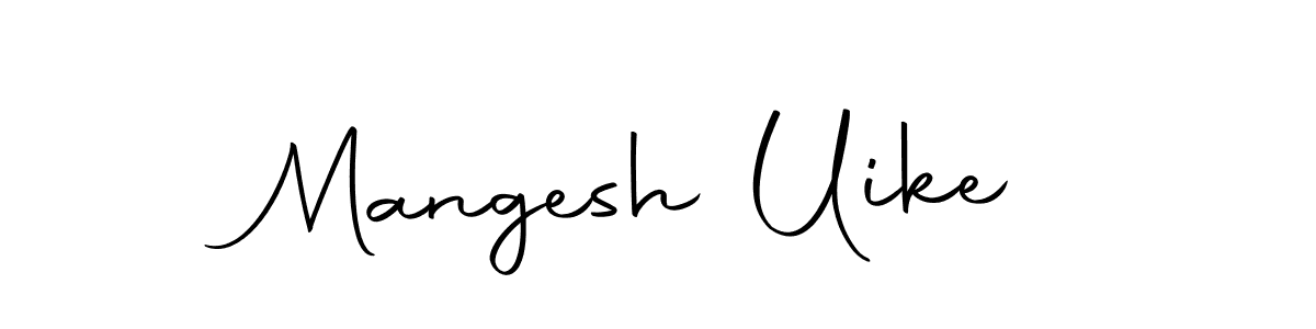 How to make Mangesh Uike name signature. Use Autography-DOLnW style for creating short signs online. This is the latest handwritten sign. Mangesh Uike signature style 10 images and pictures png