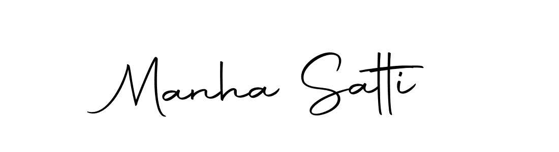 Create a beautiful signature design for name Manha Satti. With this signature (Autography-DOLnW) fonts, you can make a handwritten signature for free. Manha Satti signature style 10 images and pictures png