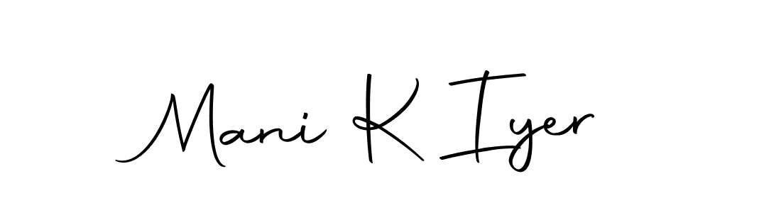 How to make Mani K Iyer name signature. Use Autography-DOLnW style for creating short signs online. This is the latest handwritten sign. Mani K Iyer signature style 10 images and pictures png