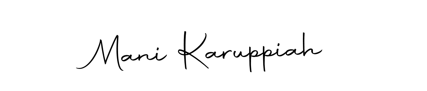 You can use this online signature creator to create a handwritten signature for the name Mani Karuppiah. This is the best online autograph maker. Mani Karuppiah signature style 10 images and pictures png