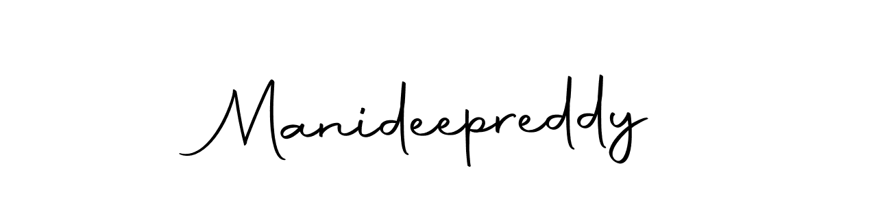Create a beautiful signature design for name Manideepreddy. With this signature (Autography-DOLnW) fonts, you can make a handwritten signature for free. Manideepreddy signature style 10 images and pictures png