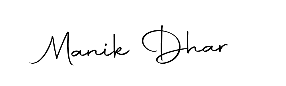 The best way (Autography-DOLnW) to make a short signature is to pick only two or three words in your name. The name Manik Dhar include a total of six letters. For converting this name. Manik Dhar signature style 10 images and pictures png