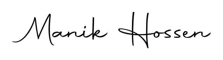 Use a signature maker to create a handwritten signature online. With this signature software, you can design (Autography-DOLnW) your own signature for name Manik Hossen. Manik Hossen signature style 10 images and pictures png