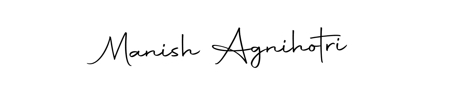 How to make Manish Agnihotri name signature. Use Autography-DOLnW style for creating short signs online. This is the latest handwritten sign. Manish Agnihotri signature style 10 images and pictures png