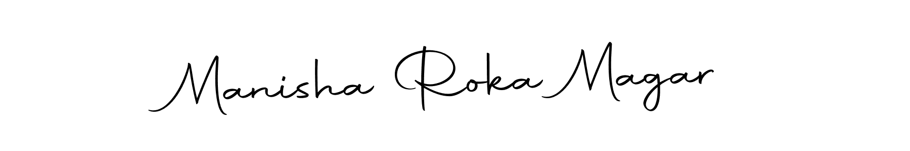 How to make Manisha Roka Magar name signature. Use Autography-DOLnW style for creating short signs online. This is the latest handwritten sign. Manisha Roka Magar signature style 10 images and pictures png