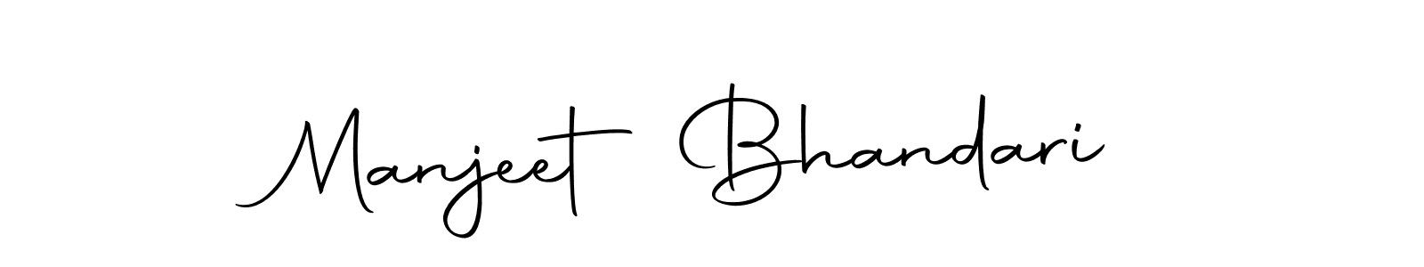 How to make Manjeet Bhandari name signature. Use Autography-DOLnW style for creating short signs online. This is the latest handwritten sign. Manjeet Bhandari signature style 10 images and pictures png