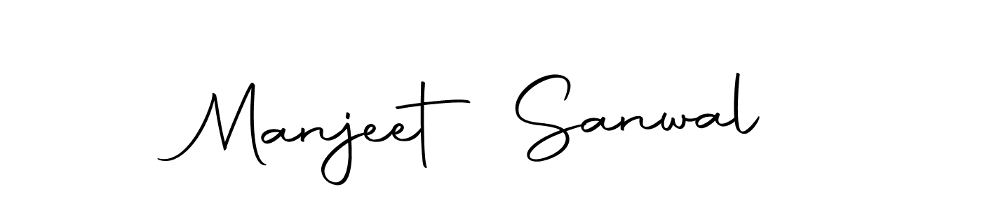 How to make Manjeet Sanwal name signature. Use Autography-DOLnW style for creating short signs online. This is the latest handwritten sign. Manjeet Sanwal signature style 10 images and pictures png