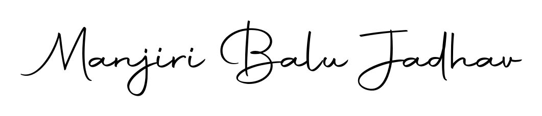 Create an unforgettable impression when signing with Manjiri Balu Jadhav name styled in Autography-DOLnW typography. 100% free online generator. Manjiri Balu Jadhav signature style 10 images and pictures png